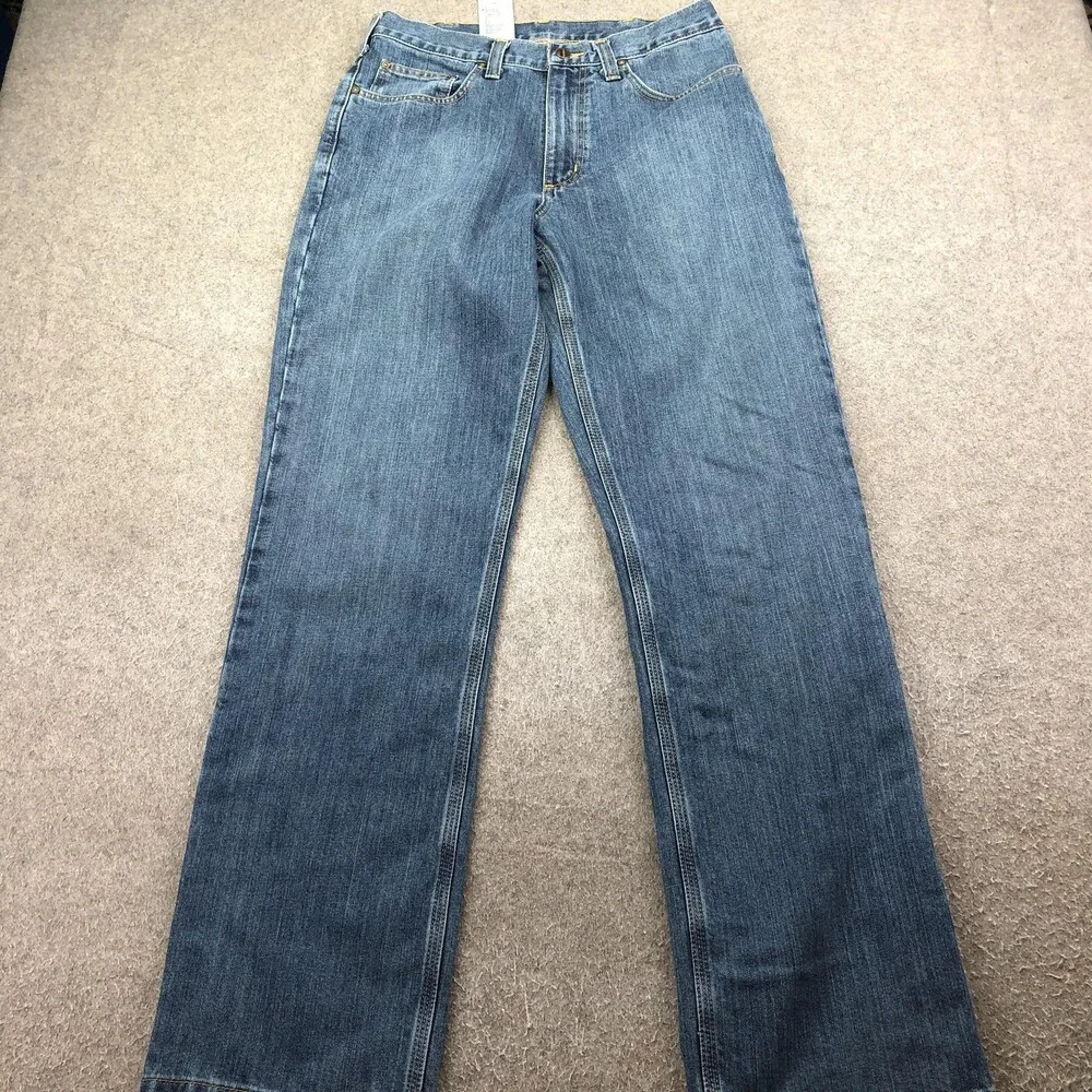 Carhartt Jeans Mens 32x34 Blue Medium Wash Relaxed Straight Denim Pants Casual
